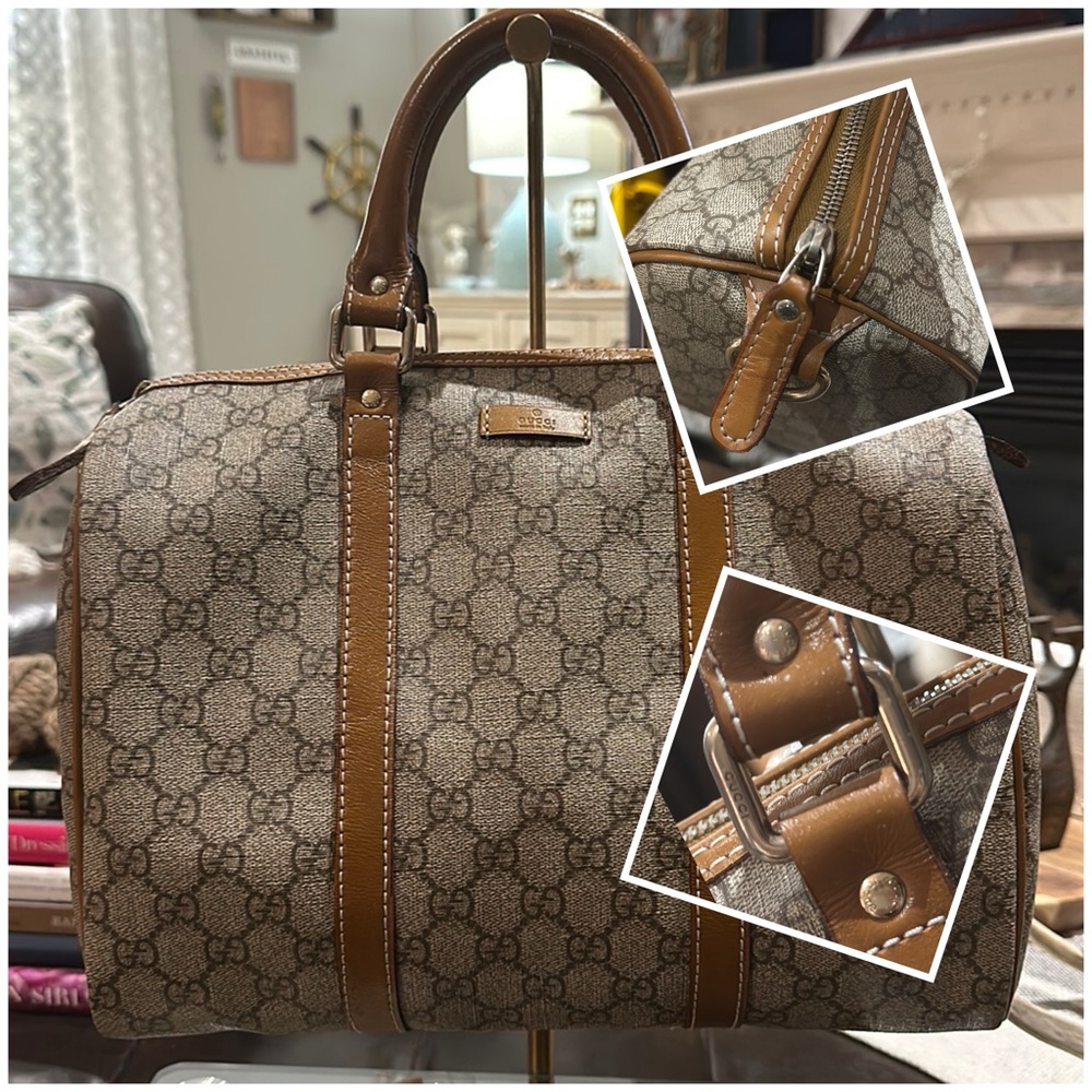 Authentic Vintage Gucci GG Supreme Boston Coated Canvas Bag in EUC